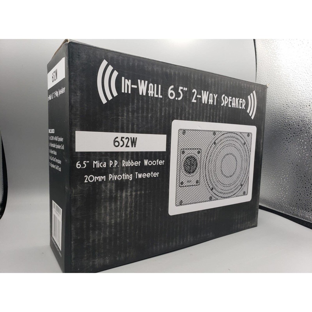 NEW #652W Speaker In-Wall/Ceiling Pivoting Tweeter 6.5" Rubber Woofer multiples!